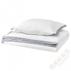 ⭐TATELSMYGARE⭐Poszwa na kołdrę i posвызовka, белый/синий, 150x200/50x60 cm⭐ИКЕА-60554785