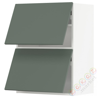 ⭐METOD⭐Горизонтальный шкаф 2 Drzв и открытое касание, белый/Bodarp серо-зеленый, 60x80 cm⭐ИКЕА-09394489