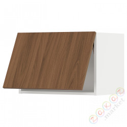 ⭐METOD⭐Шкаф навесной горизонтальный с кнопкой открывания, белый/Tistorp подражаниеacja коричневыйowego орехa, 60x40 cm⭐ИКЕА-99519526