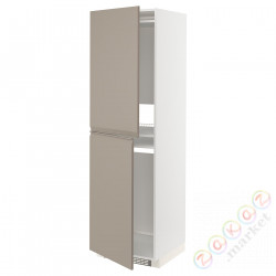 ⭐METOD⭐Шкаф, высокий лед/проживающий, белый/Upplöv матciemnoбежевый, 60x60x200 cm⭐ИКЕА-29491540