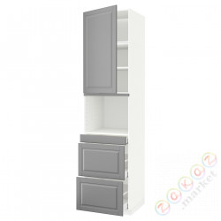 ⭐METOD / MAXIMERA⭐Обувь для микрокомбо дверь/3шу, белый/Bodbyn Серый, 60x60x240 cm⭐ИКЕА-39457588