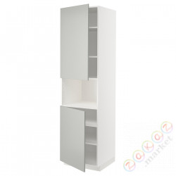 ⭐METOD⭐Ш x В ст микрофон 2Drz/половина, белый/Havstorp светло-серый, 60x60x220 cm⭐ИКЕА-79538205