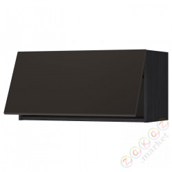 ⭐METOD⭐Шкаф навесной горизонтальный с кнопкой открывания, черный/Кунгсбака антрацит, 80x40 cm⭐ИКЕА-09393772