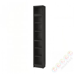 ⭐BILLY / OXBERG⭐Книжный шкаф, Черно-коричневый/стакан, 40x30x237 cm⭐ИКЕА-69287434