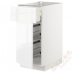 ⭐METOD / MAXIMERA⭐Кабинет stj/доктор/ящики/дверь, белый/Блеск Voxtorp/белый, 40x60 cm⭐ИКЕА-19454722