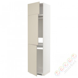 ⭐METOD⭐Ледяной шкаф высокий/замораживание/3Drz, белый/Havstorp бежевый, 60x60x240 cm⭐ИКЕА-99465062