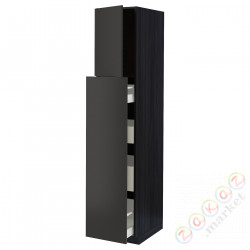 ⭐METOD / MAXIMERA⭐Sза wys сwys 1Drz/4шу, черный/Nickebo матантрацит, 40x60x200 cm⭐ИКЕА-79497511